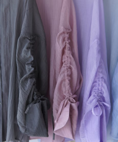 sheer ribbon blouse｜ピンク