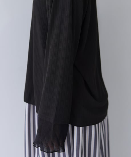 Sheer Cuff Pullover｜ブラック