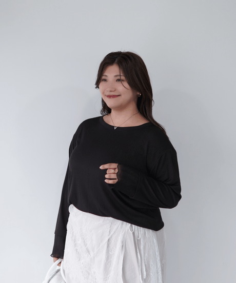 Sheer Cuff Pullover｜ブラック