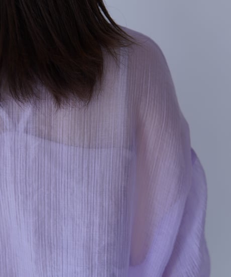sheer ribbon blouse｜パープル