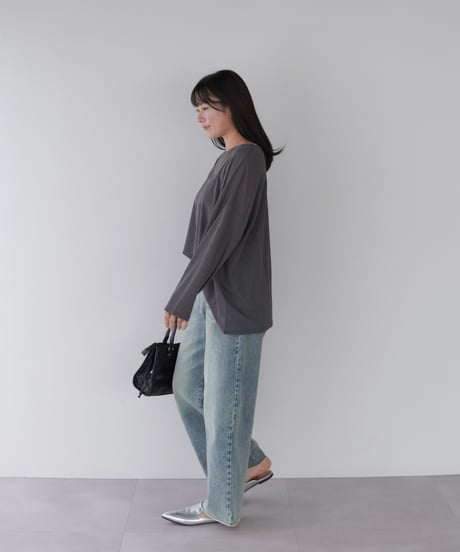 Sheer Loose Cutsew｜チャコール