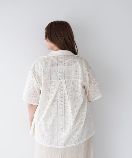 Lace Open Collar Shirt