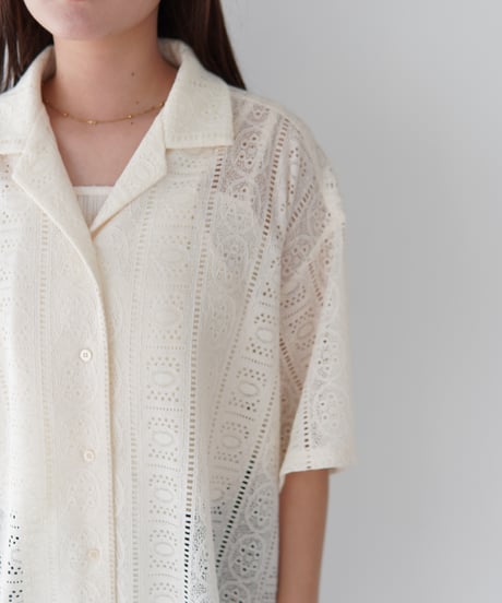 Lace Open Collar Shirt