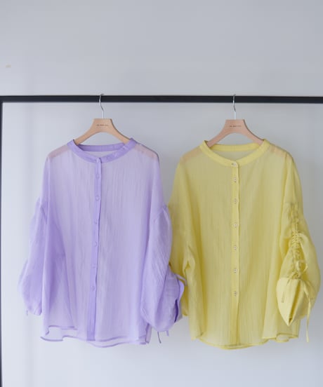 sheer ribbon blouse｜パープル