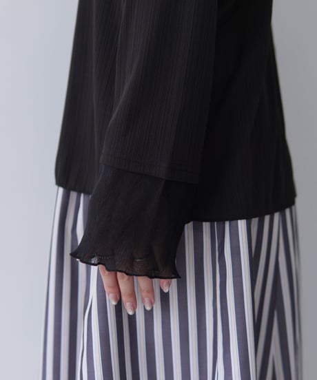 Sheer Cuff Pullover｜ブラック