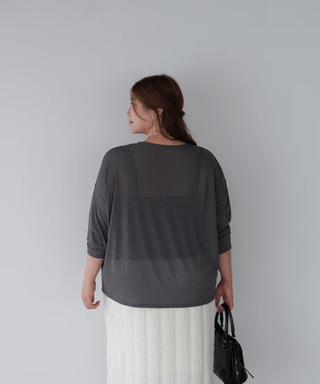 Sheer Loose Cutsew｜チャコール