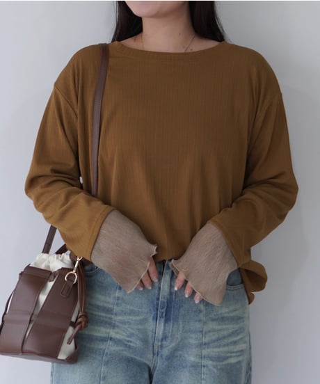 Sheer Cuff Pullover｜オリーブ