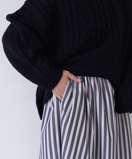 stripe skirt｜ブラック