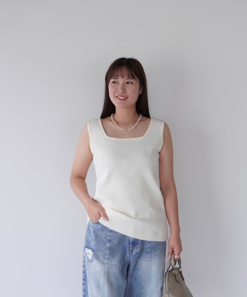 2way Tank Top｜アイボリー | MI AND MOU