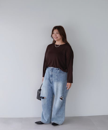 Sheer Loose Cutsew｜ブラウン