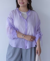 sheer ribbon blouse｜パープル
