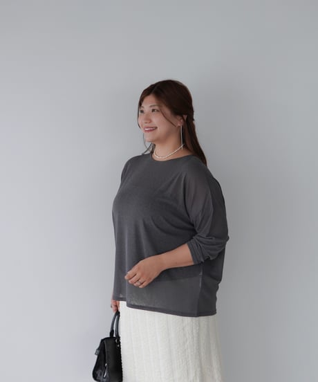 Sheer Loose Cutsew｜チャコール