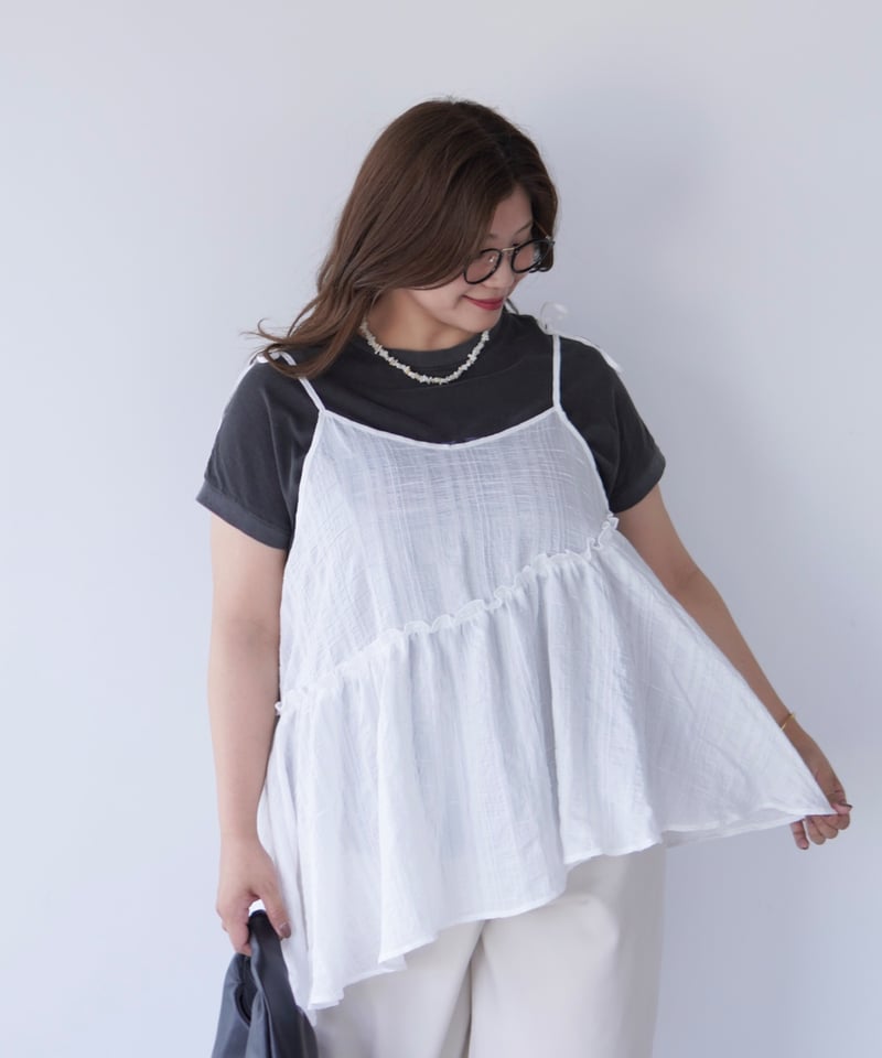 トップス SHISHIKUI RIBBON CAMI / WHITE Ribbon Cami Tunic｜オフホワイト | MI AND MOU