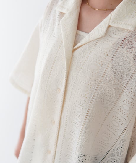 Lace Open Collar Shirt