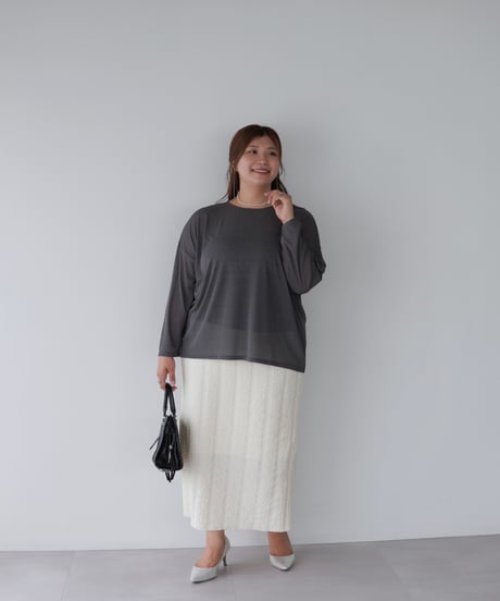 Sheer Loose Cutsew｜チャコール