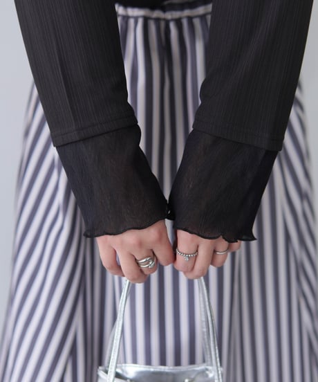 Sheer Cuff Pullover｜ブラック