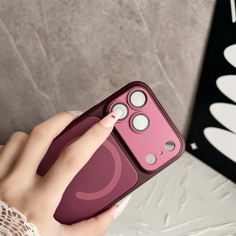 「567」iphone18pro/18promax ケース Magsafe対応 iphone17/17proケース 布生地 バイカラー