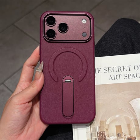 「568」MagSafe充電対応 iphone18pro/17pro ケース レザー iphone18promax/17/16 ケース スタンド付き
