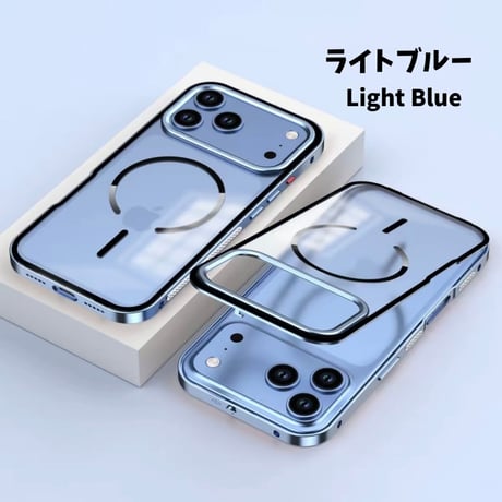 「453」メタルフレーム iphone18pro/18promax/17pro/air ケース 半透明PCパネル magsafeケース 軽い 放熱