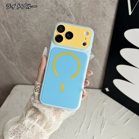 「567」iphone18pro/18promax ケース Magsafe対応 iphone17/17proケース 布生地 バイカラー