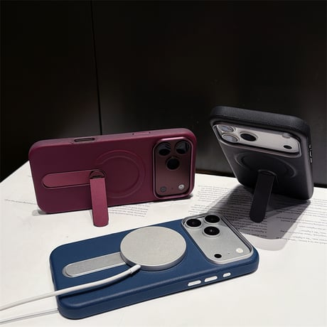 「568」MagSafe充電対応 iphone18pro/17pro ケース レザー iphone18promax/17/16 ケース スタンド付き