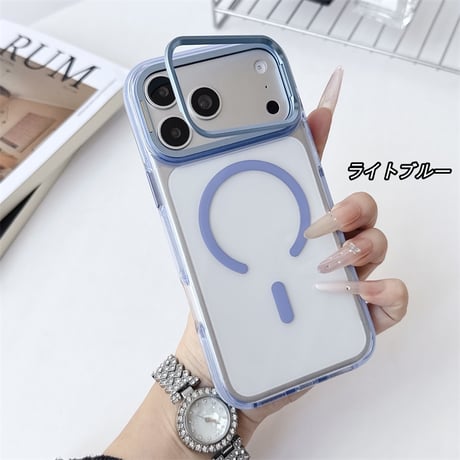 「309」magsafe ケース かわいい iphone18pro/17pro/16pro ケース クリア  スタンド 付き