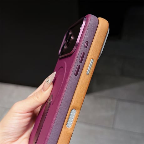 「568」MagSafe充電対応 iphone18pro/17pro ケース レザー iphone18promax/17/16 ケース スタンド付き