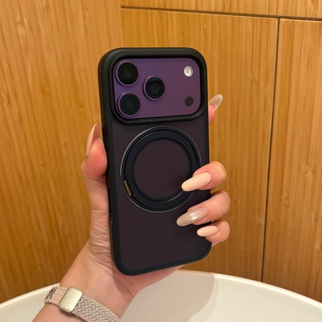 「461」iphone18pro/17pro/16pro ケース 指紋つかない マット magsafe対応ケース 360度回転スタンド
