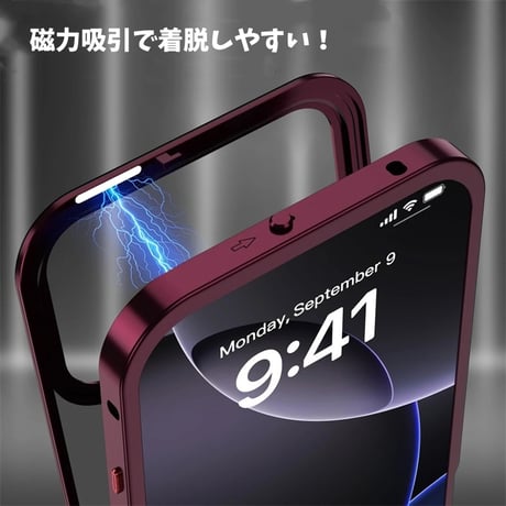 「453」メタルフレーム iphone18pro/18promax/17pro/air ケース 半透明PCパネル magsafeケース 軽い 放熱