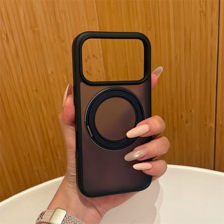 「461」iphone18pro/17pro/16pro ケース 指紋つかない マット magsafe対応ケース 360度回転スタンド