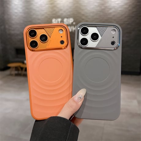 「546」ウェーブ iphone18pro/17pro/17promax ケース magsafe 対応 ケース メタリック カメラカバー