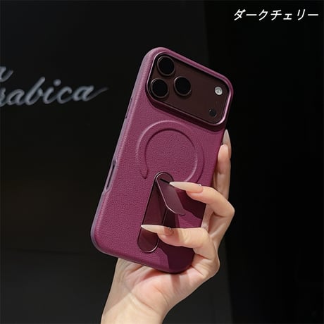 「568」MagSafe充電対応 iphone18pro/17pro ケース レザー iphone18promax/17/16 ケース スタンド付き