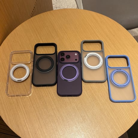 「461」iphone18pro/17pro/16pro ケース 指紋つかない マット magsafe対応ケース 360度回転スタンド