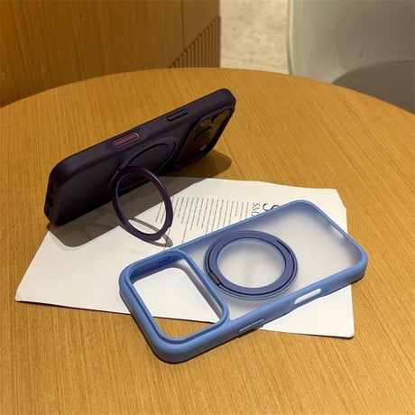「461」iphone18pro/17pro/16pro ケース 指紋つかない マット magsafe対応ケース 360度回転スタンド