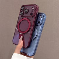 「011」iphone18pro/17/17pro ケース 透明 マグセーフ アイフォン 16 Proクリアケース 隠れスタンド機能 おしゃれ iPhoneケース サイドカラー