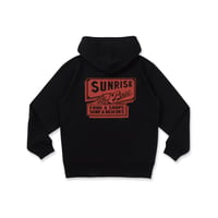 SUNRISE  HOODIE【裏起毛】- BLACK, GRAY, BURGUNDY, GREEN, BLUE, LT GREEN, BROWN  - RED PRINT