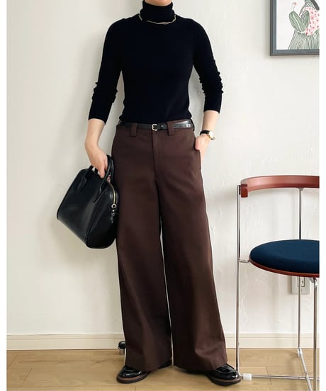 ｜早期割¥2,000OFF 11/30まで｜ WIDE PANTS BROWN【TRP39-RR201VZBR】