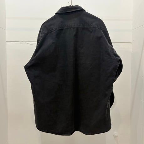 90s Woolrich black chamois cloth shirt made in usa