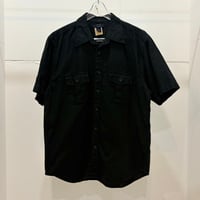 00s GAP 55%linen/45%cotton work shirt BLACK