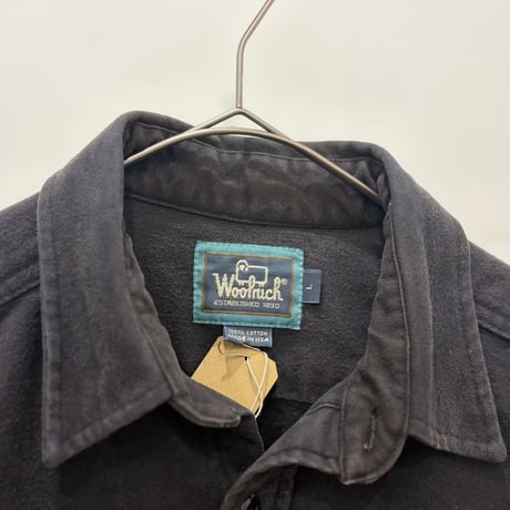 90s Woolrich black chamois cloth shirt made in usa