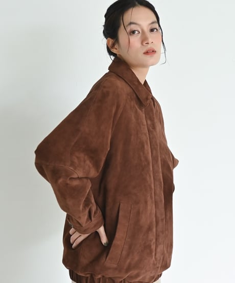 レザーラグランスリーブジャケット