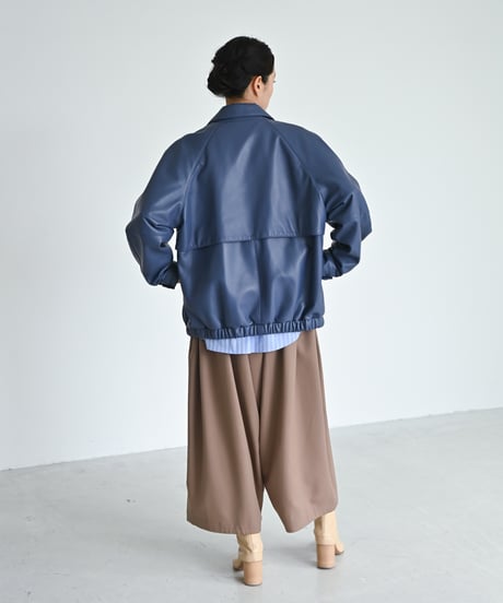 レザーラグランスリーブジャケット
