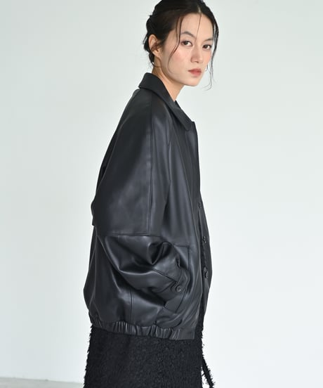 レザーラグランスリーブジャケット