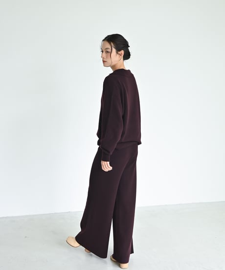 ウールカシミヤフレアニットパンツ