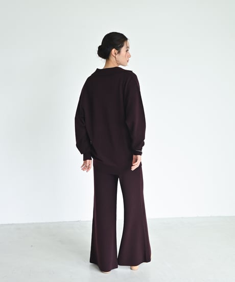 ウールカシミヤフレアニットパンツ