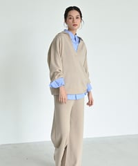 ウールカシミヤフレアニットパンツ