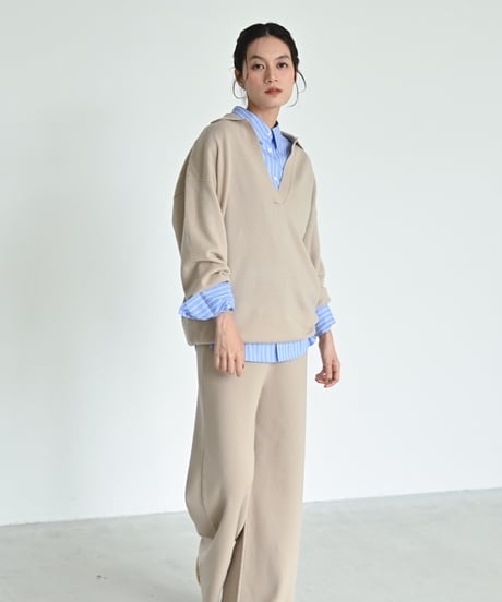 ウールカシミヤフレアニットパンツ