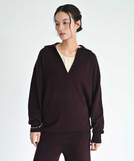 ウールカシミヤポロニット