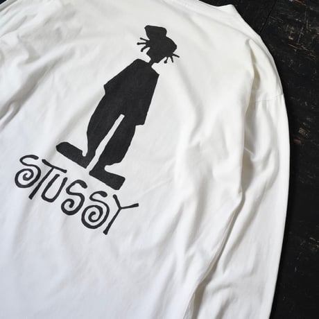 Stussy Shadow Man Print Long Sleeve T-Shirt (90s M)