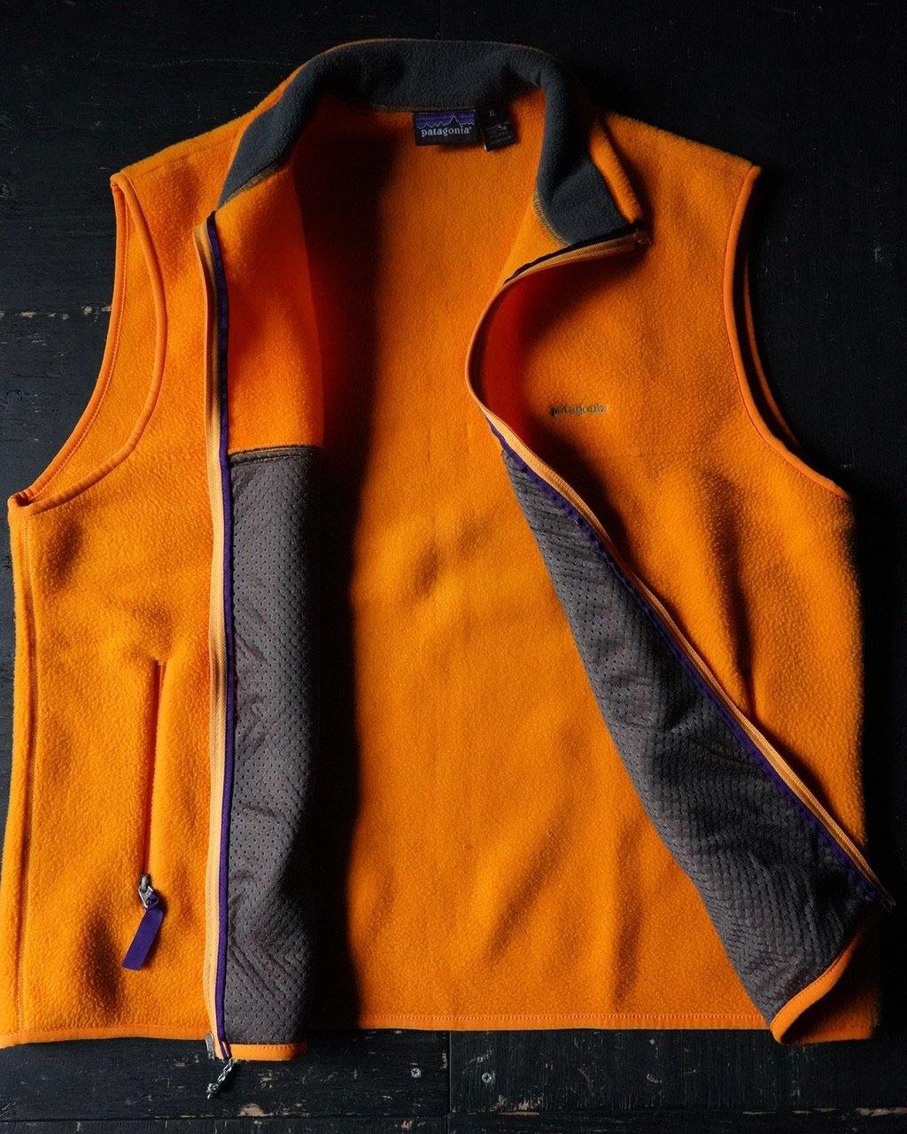 t*す様 【XL】 patagonia Fleece Vest オレンジ × タ Patagonia Synchilla Fleece Vest (90s XL Good Co